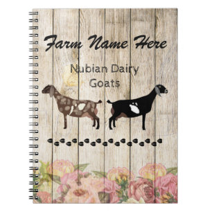 Personalised Nubian Dairy Goat Farm Notebook