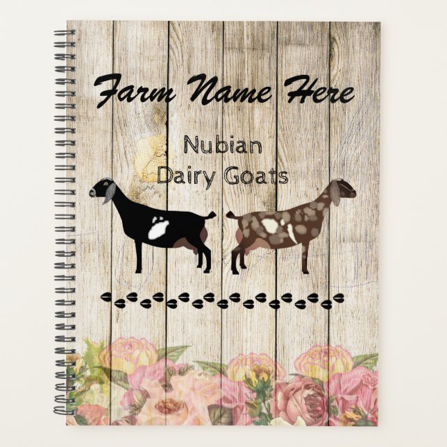 Personalised Nubian Dairy Goat Farm Planner (Front)