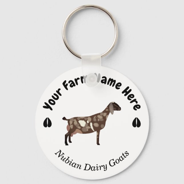 Personalised Nubian Dairy Goat Key Ring (Front)