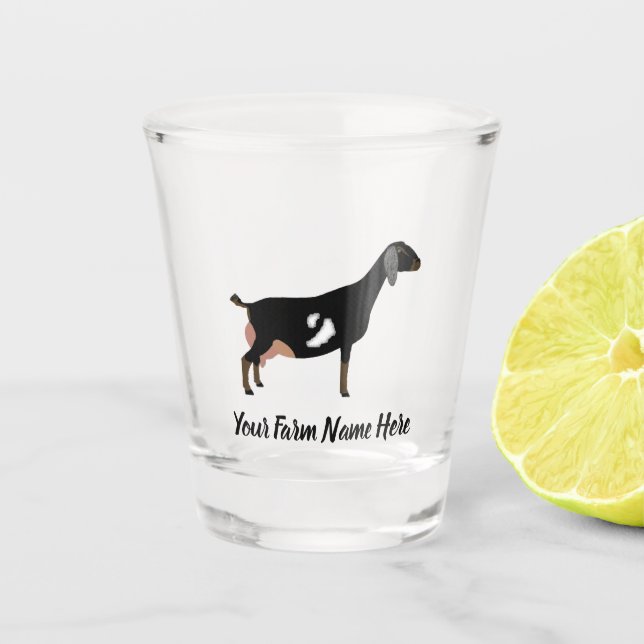 Personalised Nubian Dairy Goat Shot Glass (Front)