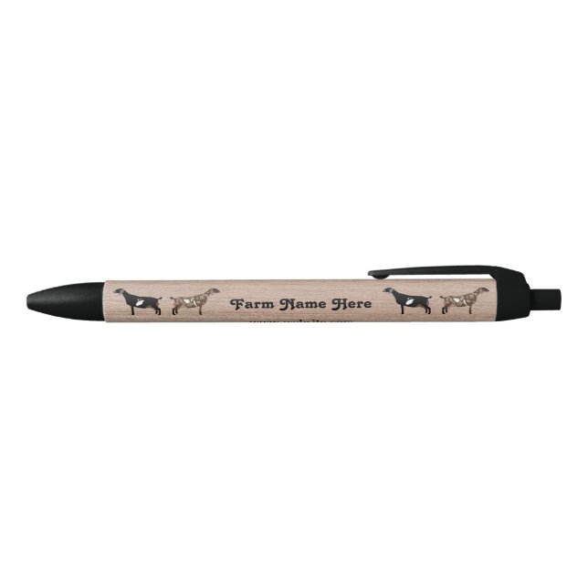 Personalised Nubian Dairy Goat Show Herd Black Ink Pen (Top)