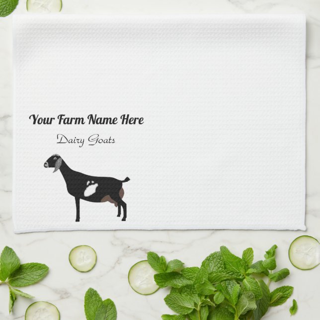 Personalised Nubian Dairy Goat Tea Towel (Folded)