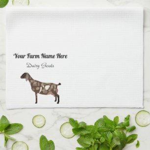 Personalised Nubian Dairy Goat Tea Towel