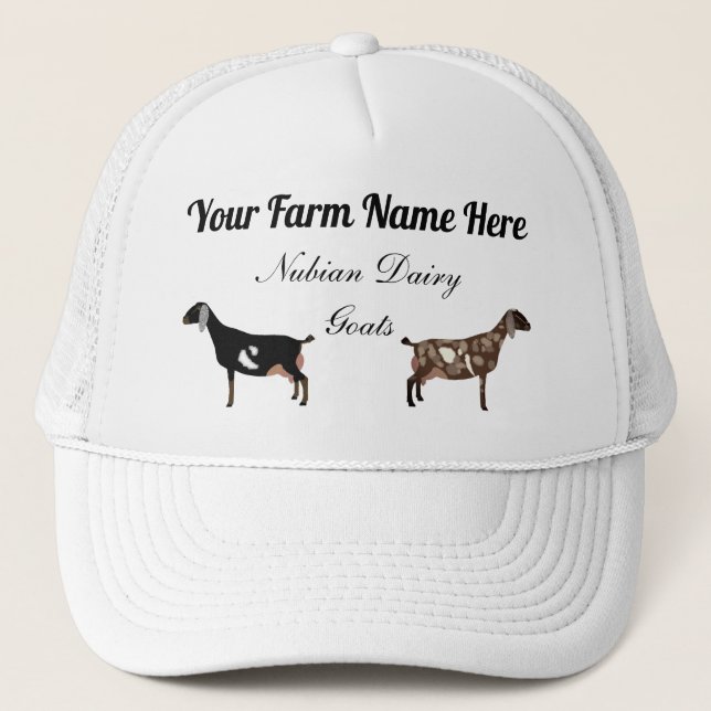 Personalised Nubian Dairy Goats Trucker Hat (Front)
