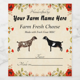 Personalised Nubian Goat Cheese Label