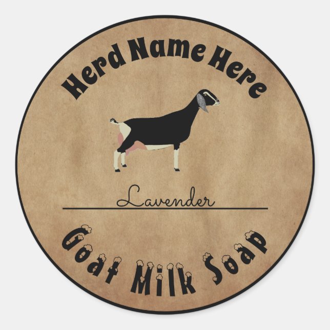 Personalised Nubian Goat Milk Soap Classic Round Sticker (Front)