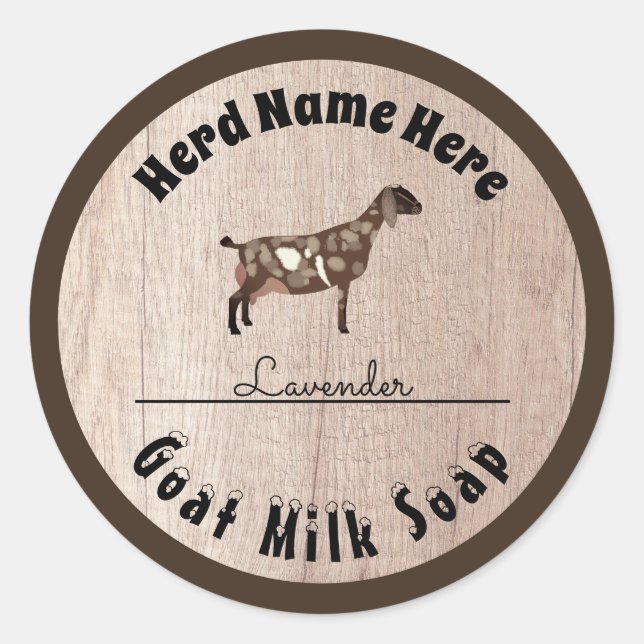 Personalised Nubian Goat Milk Soap Classic Round Sticker (Front)
