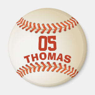 Personalised Number and Name Baseball Magnet