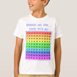 Personalised "Numbers are cool!" 1-100 Chart Colou T-Shirt