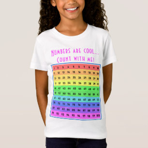 Personalised "Numbers are cool!" 1-100 Chart Kids T-Shirt