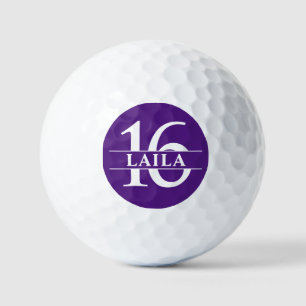 Personalised Numbers Golf Ball - Purple