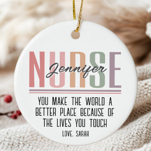 Personalised Nurse Appreciation Christmas Ceramic Tree Decoration