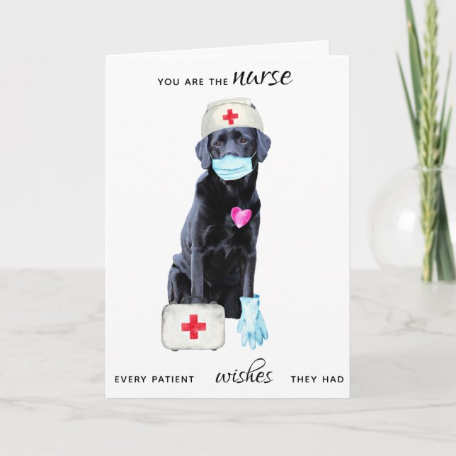 Personalised Nurse Appreciation Cute Dog Nursing Thank You Card (Front)