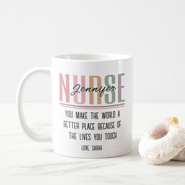 Personalised Nurse Appreciation Gift Mug (With Donut)