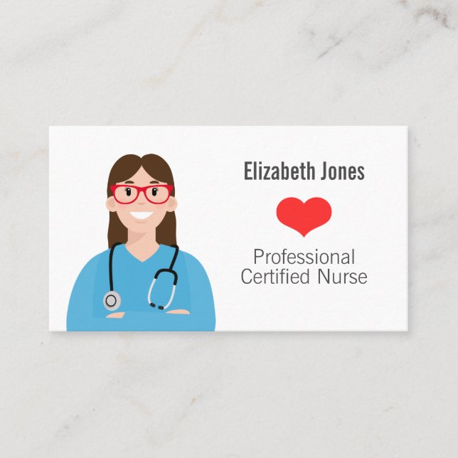 Personalised Nurse Avatar Business Card (Front)