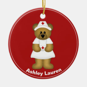 Personalised Nurse Bear Christmas Ornament