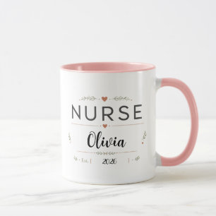 Personalised Nurse Birth Flower Coffee Mug