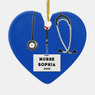 Personalised Nurse Christmas Collectable Ceramic Tree Decoration