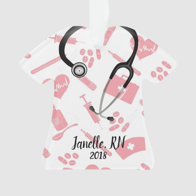 Personalised Nurse Christmas Ornament (Front)