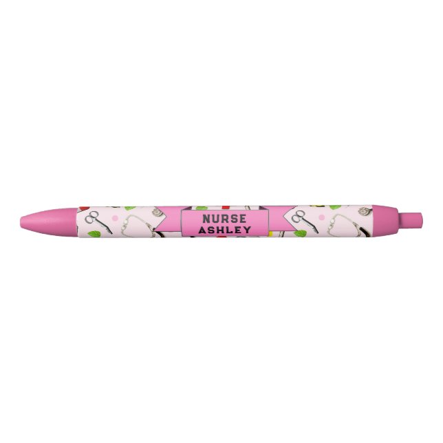 Personalised Nurse Collectable Black Ink Pen (Front)