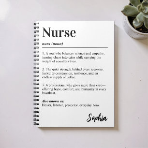Personalised Nurse Dictionary Definition White Notebook