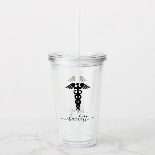 Personalised Nurse Doctor Caduceus Medical symbol  Acrylic Tumbler