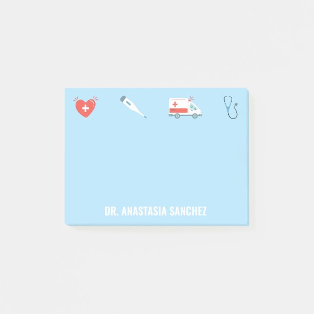 Personalised Nurse Doctor Medical Nursing RN Name Post-it Notes (Front)