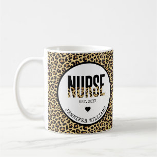 Personalised Nurse Est Cheetah RN Graduation Coffee Mug