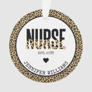 Personalised Nurse Est Cheetah RN Graduation Ornament