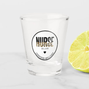 Personalised Nurse Est Cheetah RN Graduation  Shot Glass