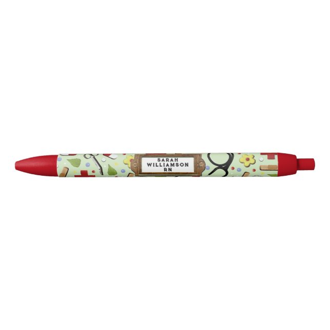 Personalised Nurse Gift Ideas Black Ink Pen (Front)
