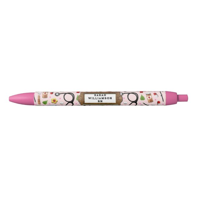 Personalised Nurse Gift Ideas Black Ink Pen (Front)