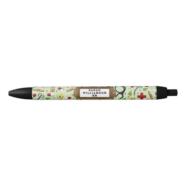 Personalised Nurse Gift Ideas Black Ink Pen (Front)