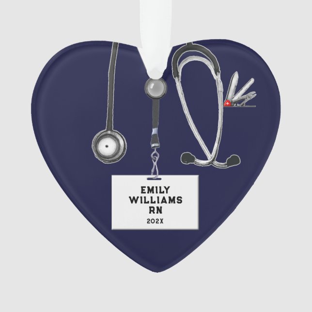 Personalised Nurse Gift Ornament (Front)