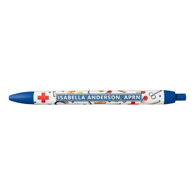 Personalised Nurse Gifts Black Ink Pen (Front)