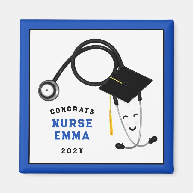Personalised Nurse Grad Gift Magnet (Front)