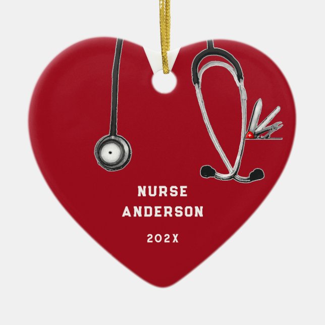 Personalised Nurse Graduation Collectable Ceramic Tree Decoration (Front)