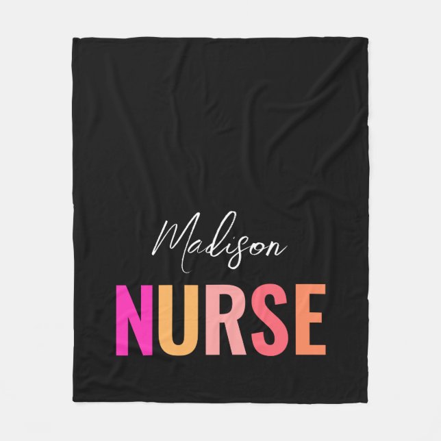 Personalised Nurse Graduation Colourful Fleece Blanket (Front)