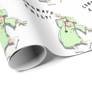Personalised Nurse Graduation Gift Wrapping Paper