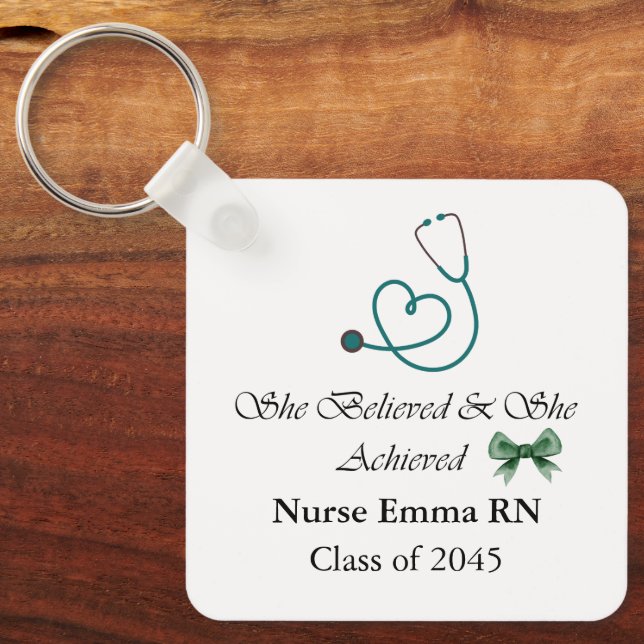 Personalised Nurse Graduation Key Ring (Front)