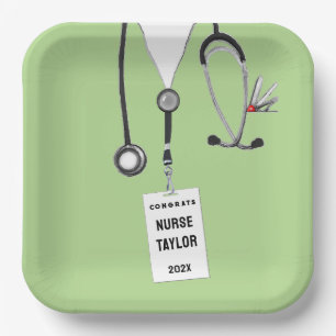 Personalised Nurse Graduation Paper Plates