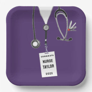 Personalised Nurse Graduation Paper Plates