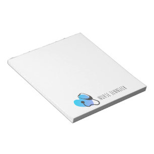 Personalised Nurse Healthcare Stethoscope Heart Notepad