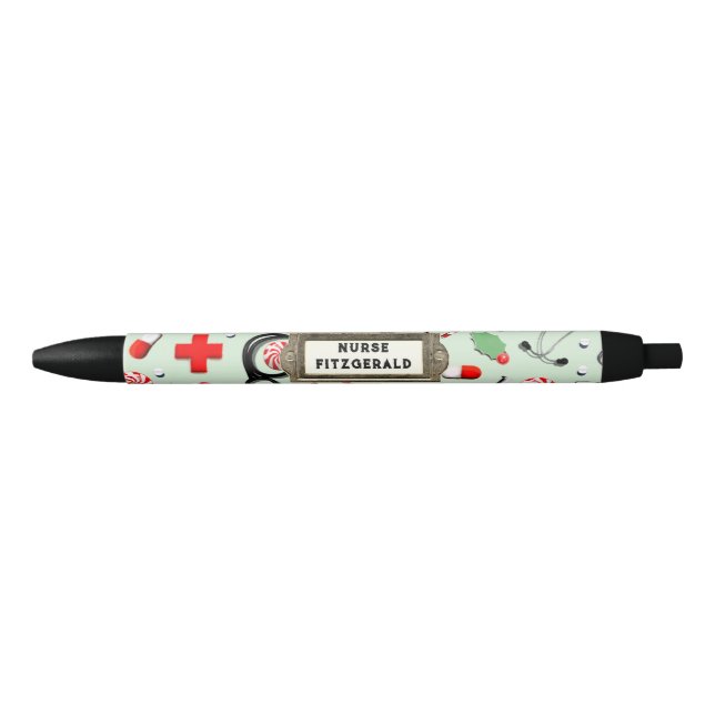Personalised Nurse Holiday Gift Blue Ink Pen (Front)