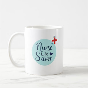 Personalised Nurse Life Saver Name Gift Coffee Mug