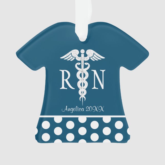 Personalised Nurse Medical Uniform Scrub Top Ornament (Front)