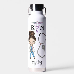 Personalised Nurse Monogram Gift Water Bottle