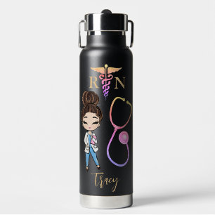 Personalised Nurse Monogram Gift Water Bottle