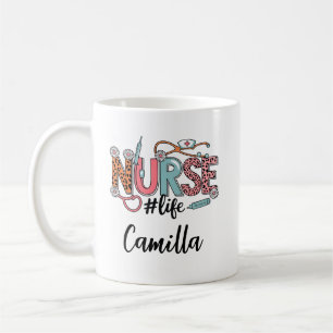 Personalised Nurse Mug with Floral Design   Custom
