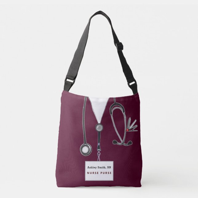 Personalised Nurse Novelty Crossbody Bag (Front)